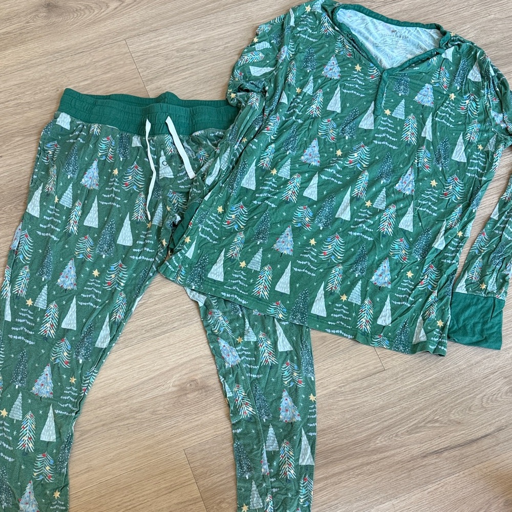 Little Sleepies Forest Green Tree Pajama Set